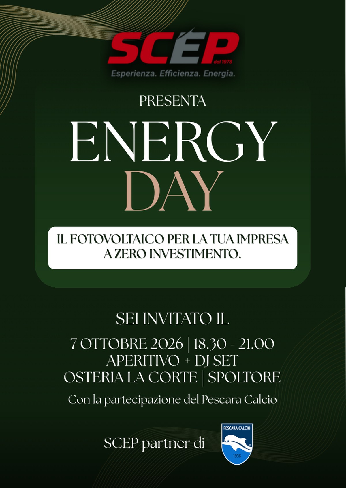 SCEP Energy Day — 7 ottobre 2026, Osteria La Corte, Spoltore